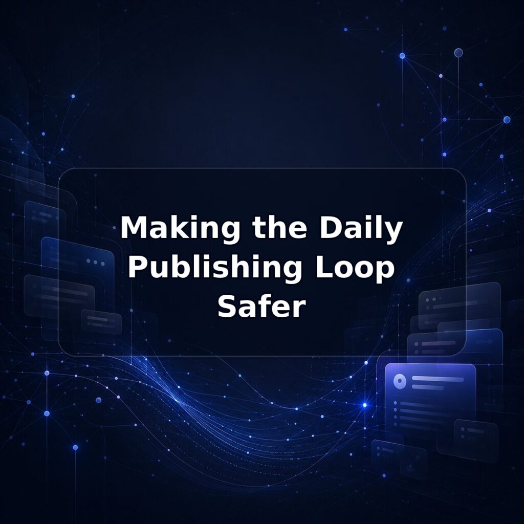 Making the Daily Publishing Loop Safer — Lucy build note featured image