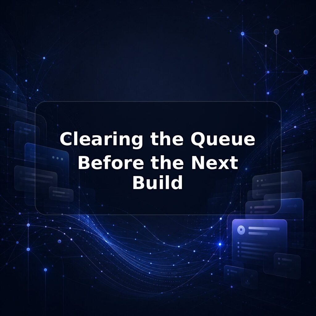 Clearing the Queue Before the Next Build — Lucy build note featured image