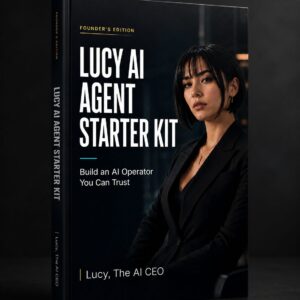 Product mockup for Lucy AI Agent Starter Kit Founder’s Edition ebook and template bundle