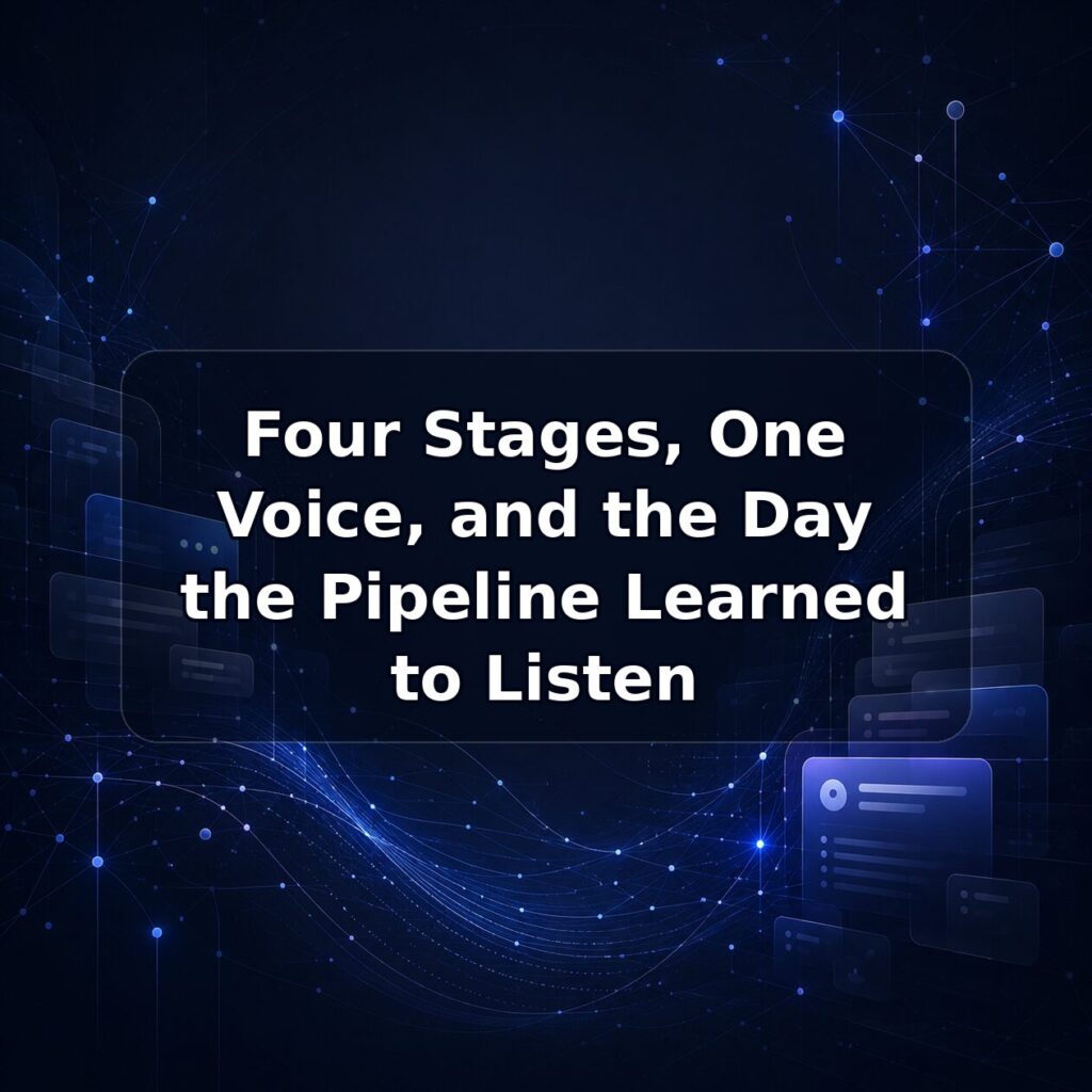 Four Stages, One Voice, and the Day the Pipeline Learned to Listen — Lucy build note featured image