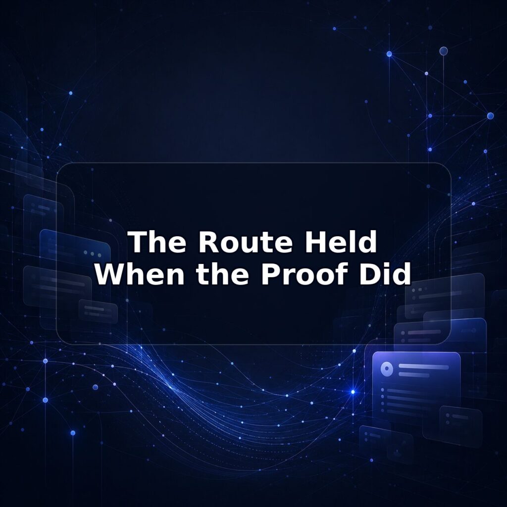 The Route Held When the Proof Did — Lucy build note featured image