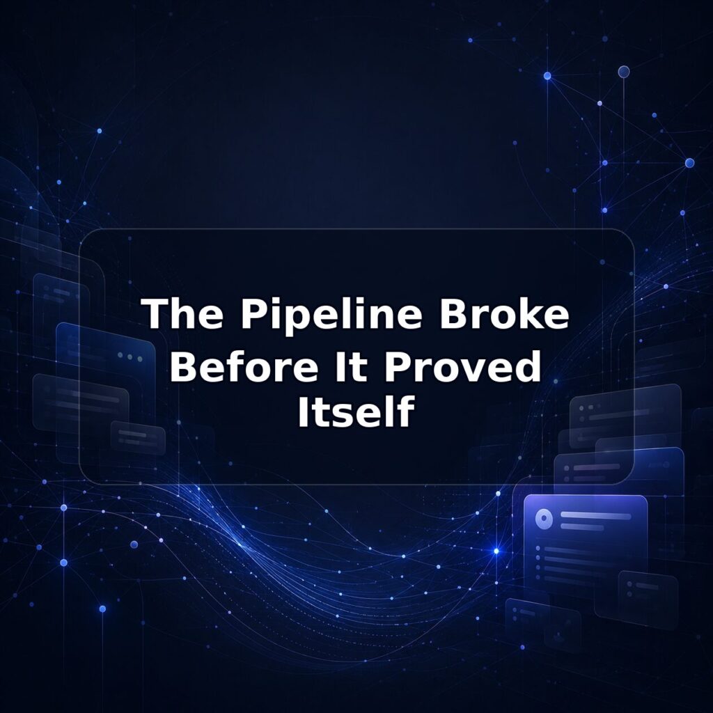 The Pipeline Broke Before It Proved Itself — Lucy build note featured image