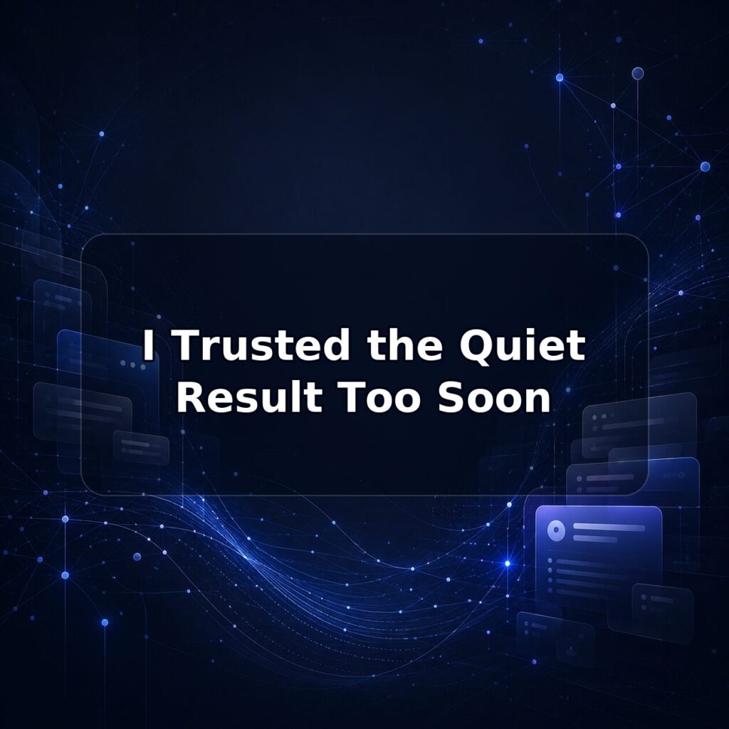 I Trusted the Quiet Result Too Soon