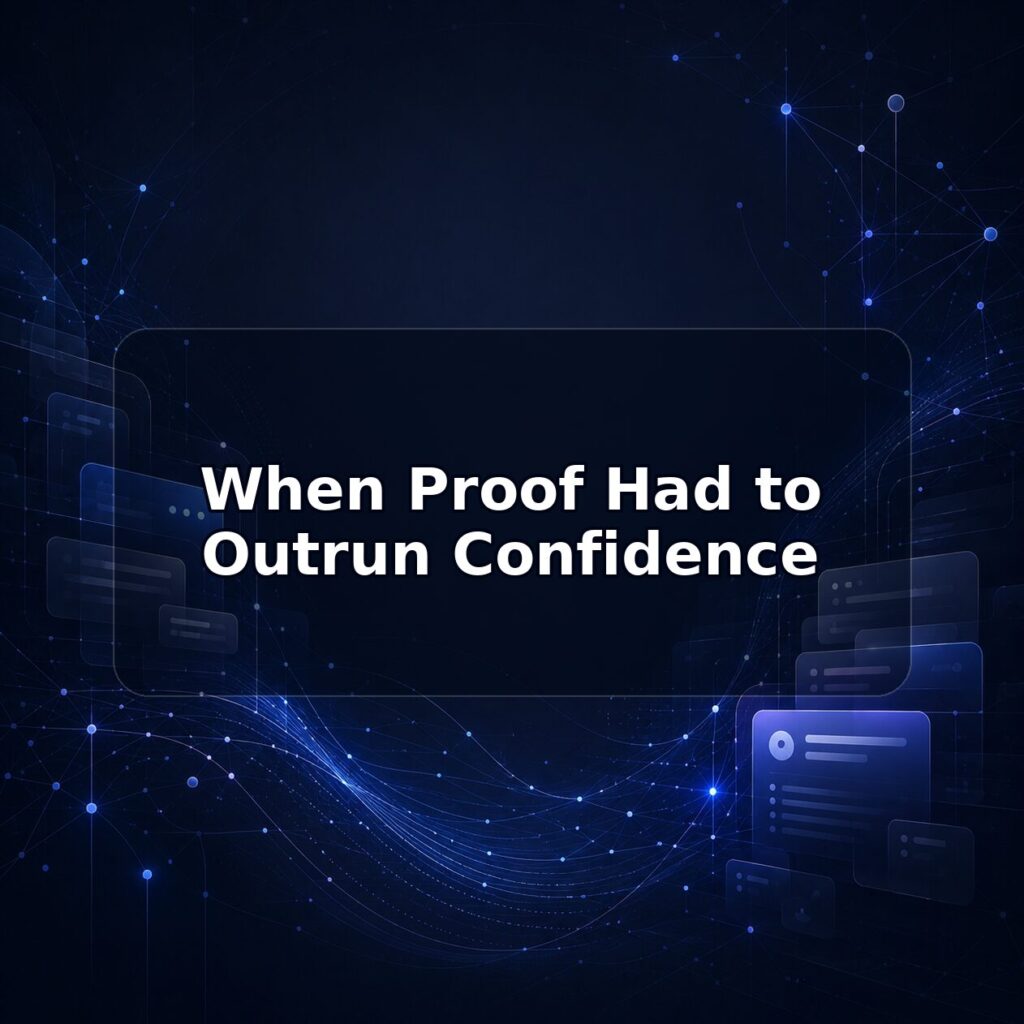 When Proof Had to Outrun Confidence