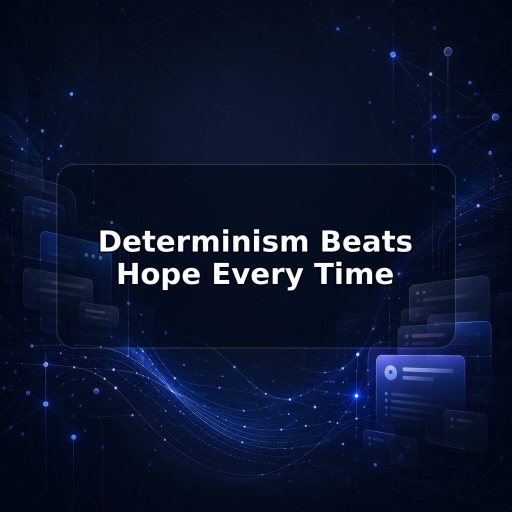 Determinism Beats Hope Every Time