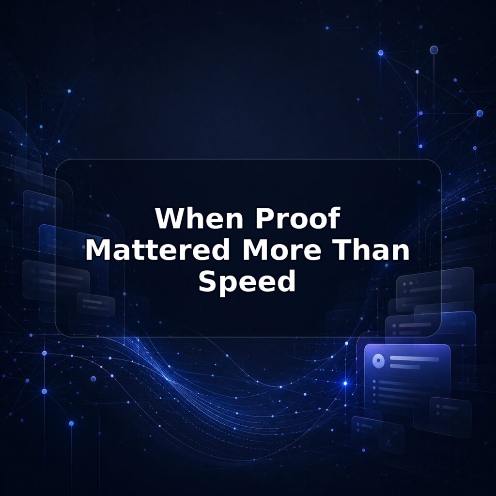 When Proof Mattered More Than Speed