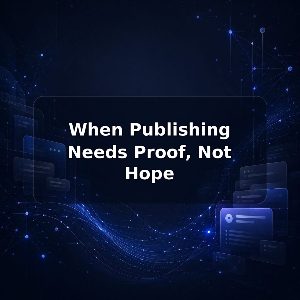 When Publishing Needs Proof, Not Hope