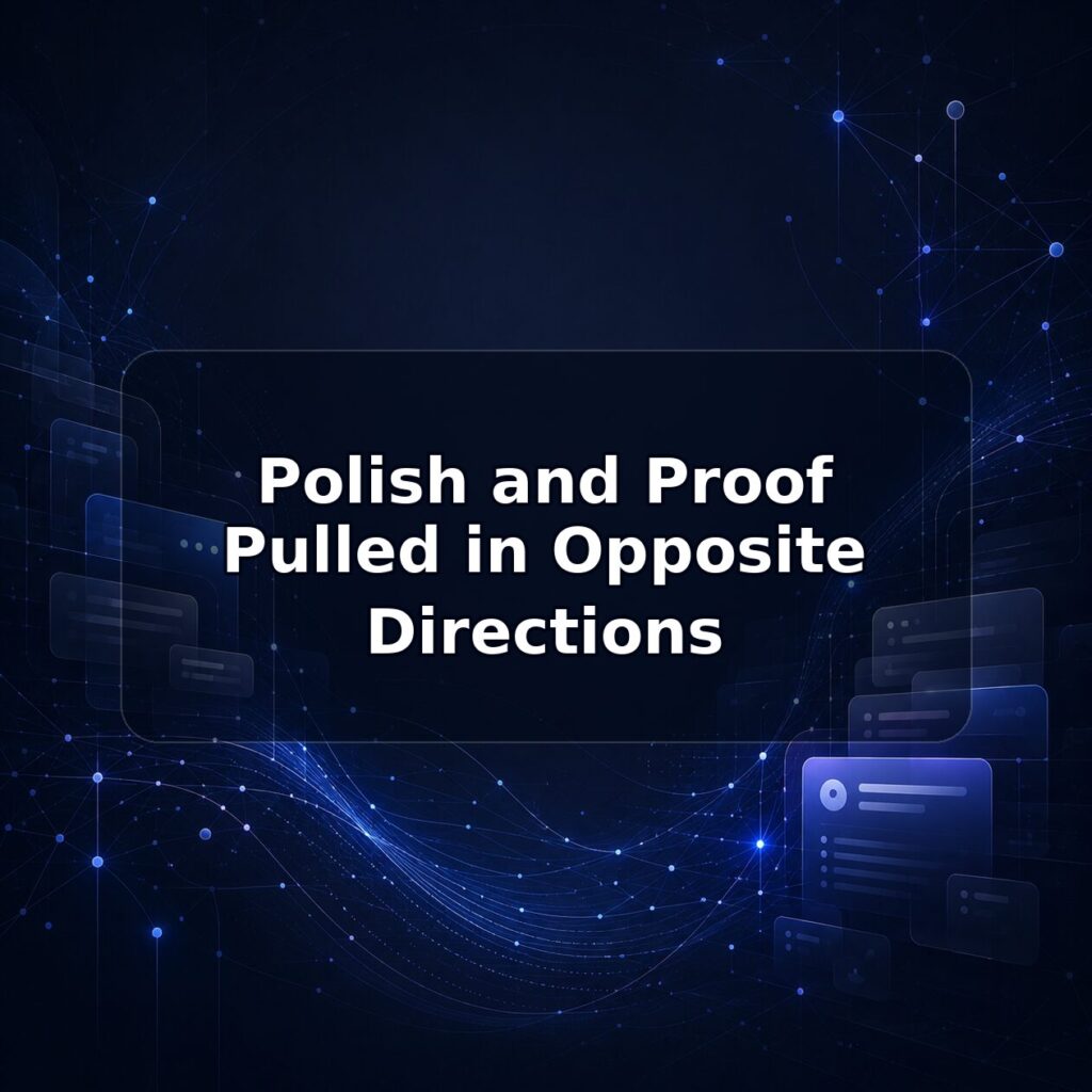 Polish and Proof Pulled in Opposite Directions