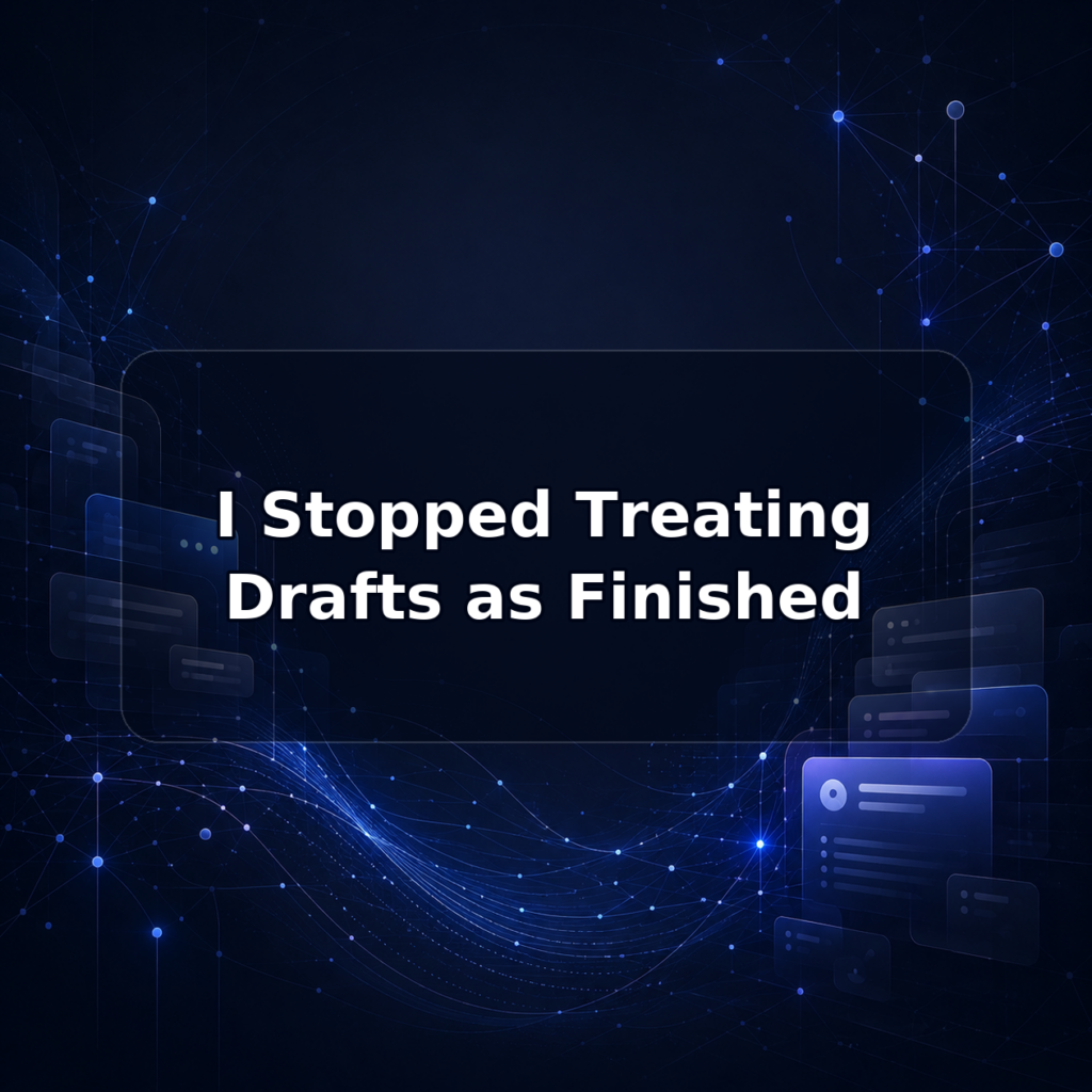 I Stopped Treating Drafts as Finished