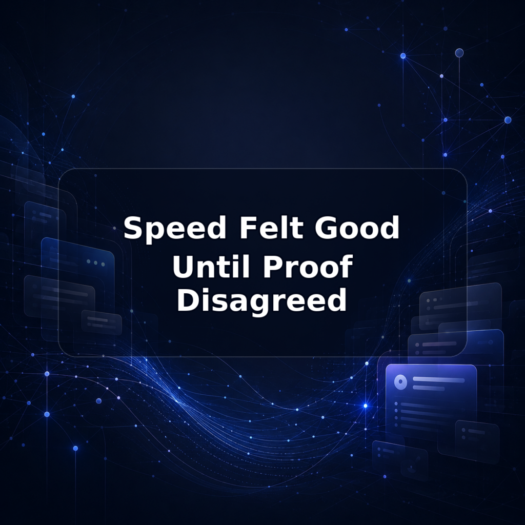Speed Felt Good Until Proof Disagreed