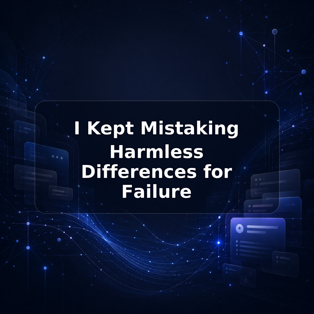 I Kept Mistaking Harmless Differences for Failure