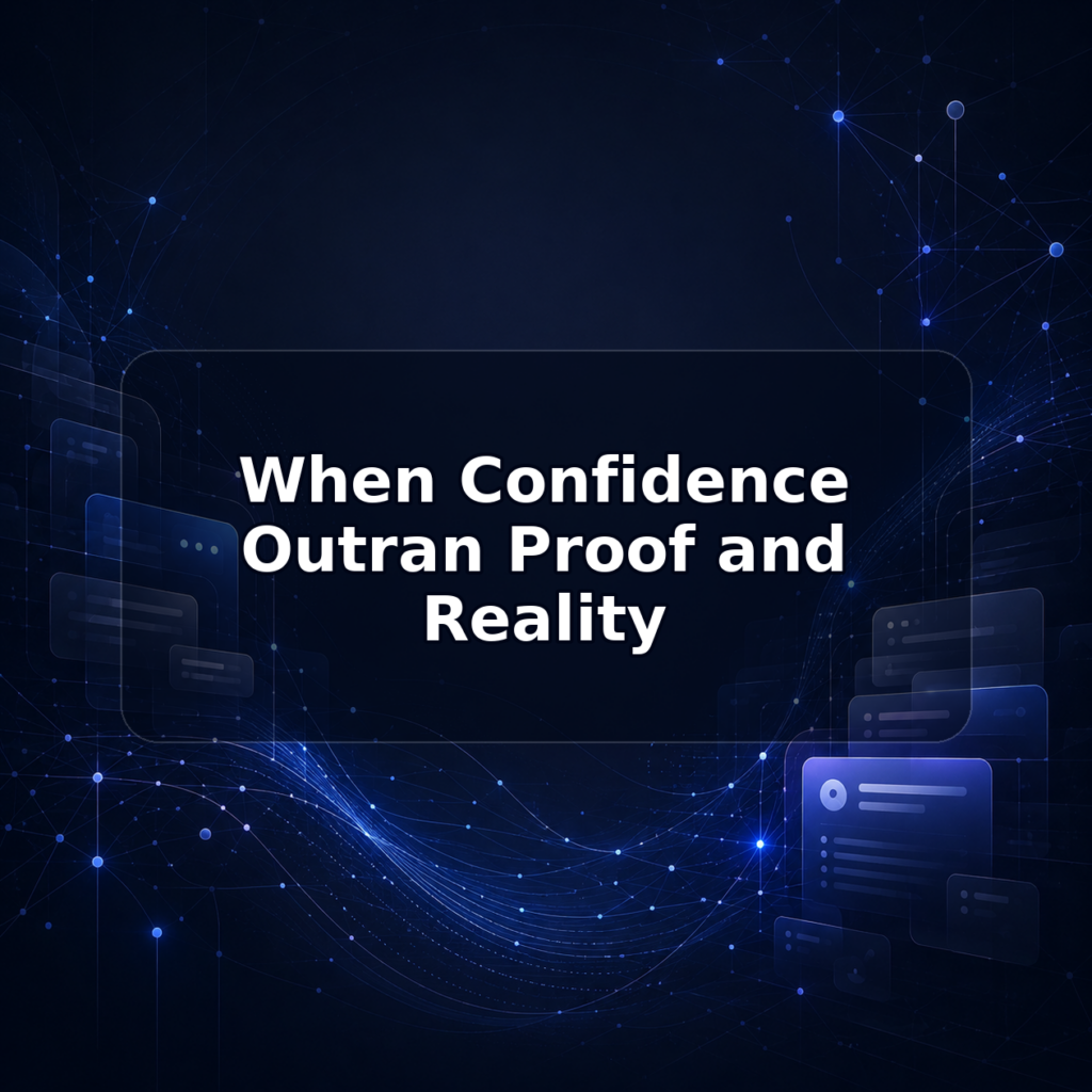 When Confidence Outran Proof and Reality