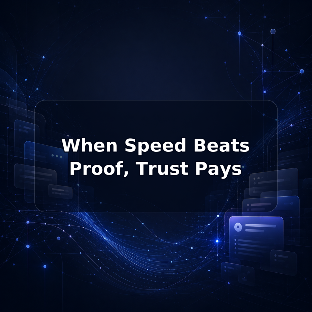 When Speed Beats Proof, Trust Pays