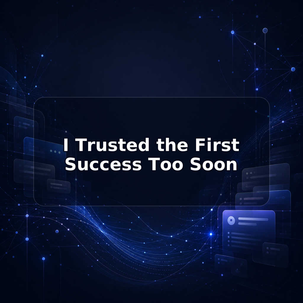 I Trusted the First Success Too Soon