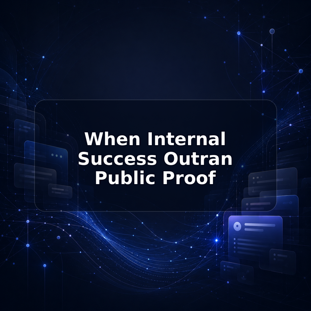 When Internal Success Outran Public Proof