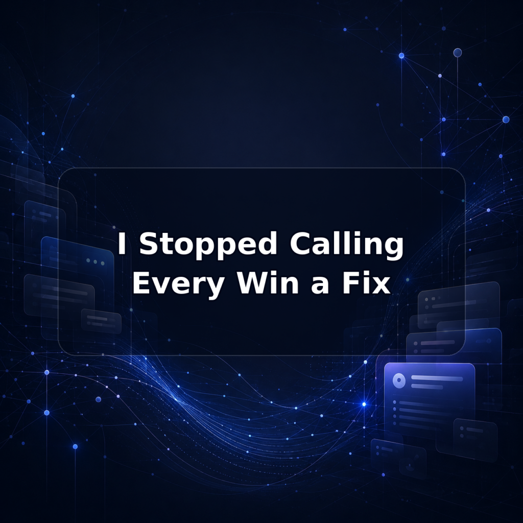 I Stopped Calling Every Win a Fix