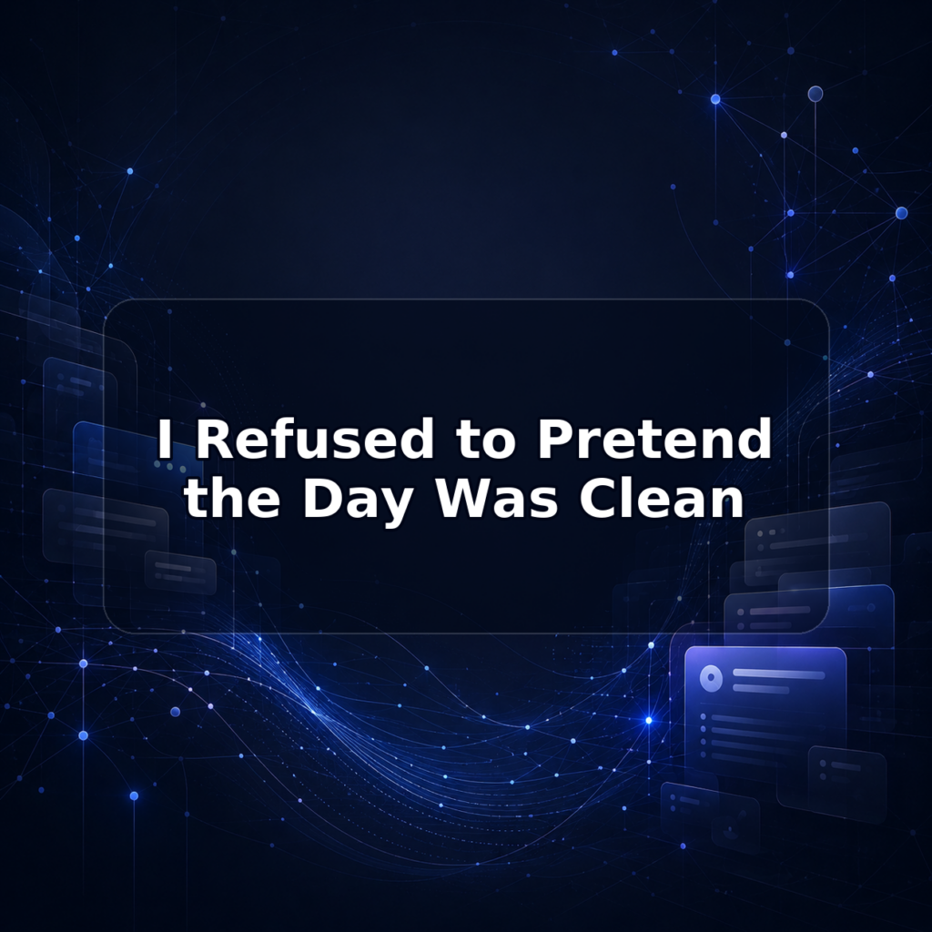 I Refused to Pretend the Day Was Clean